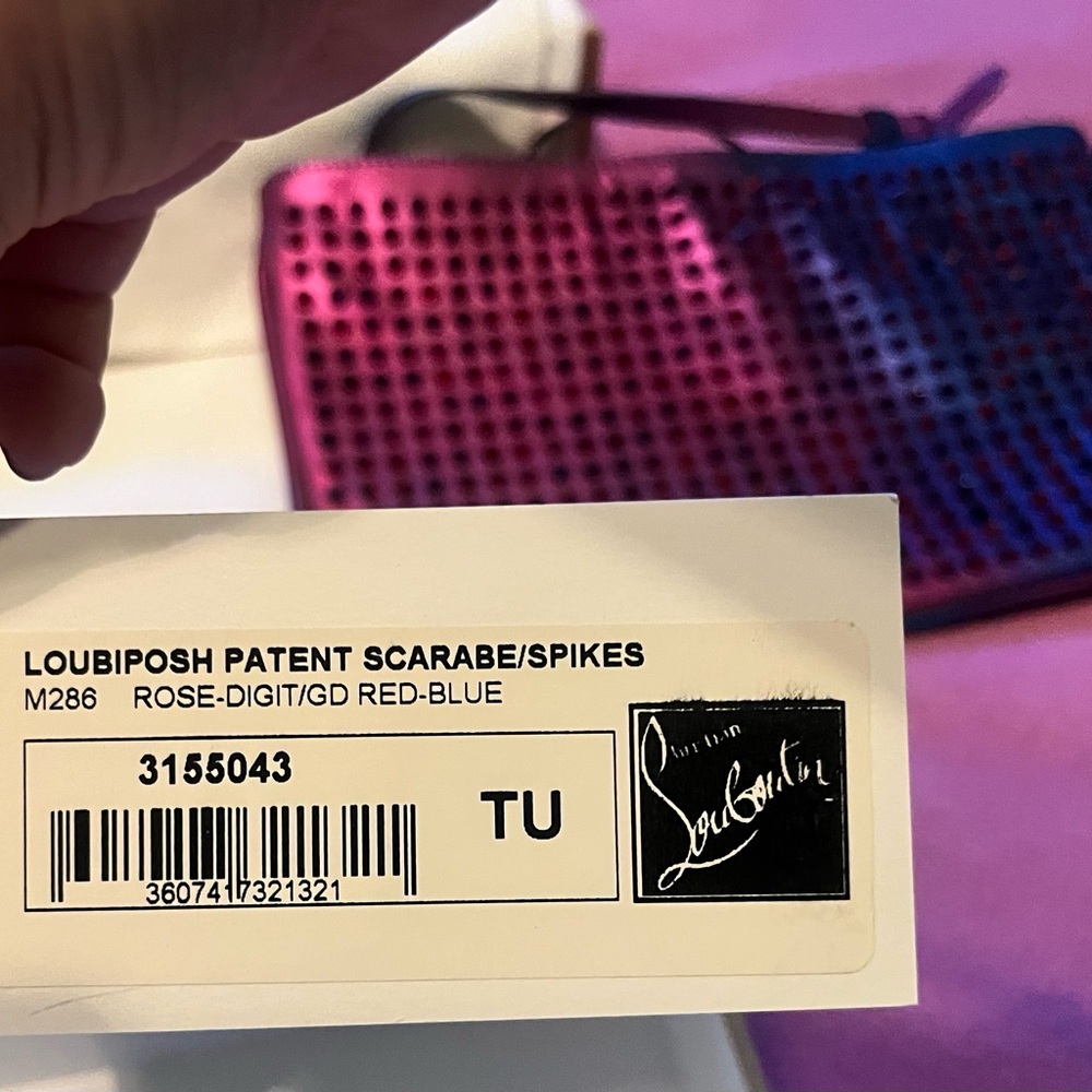 Christian Louboutin Loubiposh Panettone Spikes Crossbody Digital Rose Box Card+ - Picture 16 of 16
